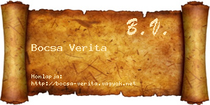 Bocsa Verita névjegykártya